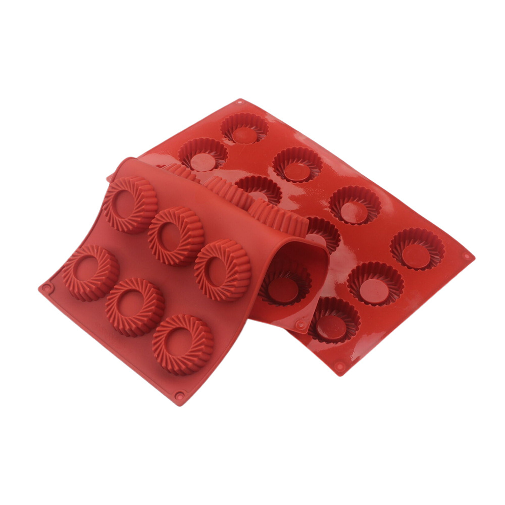 Donut Mold Silicone - 12 Delikli Dairesel Vorteks Şekilli Silikon