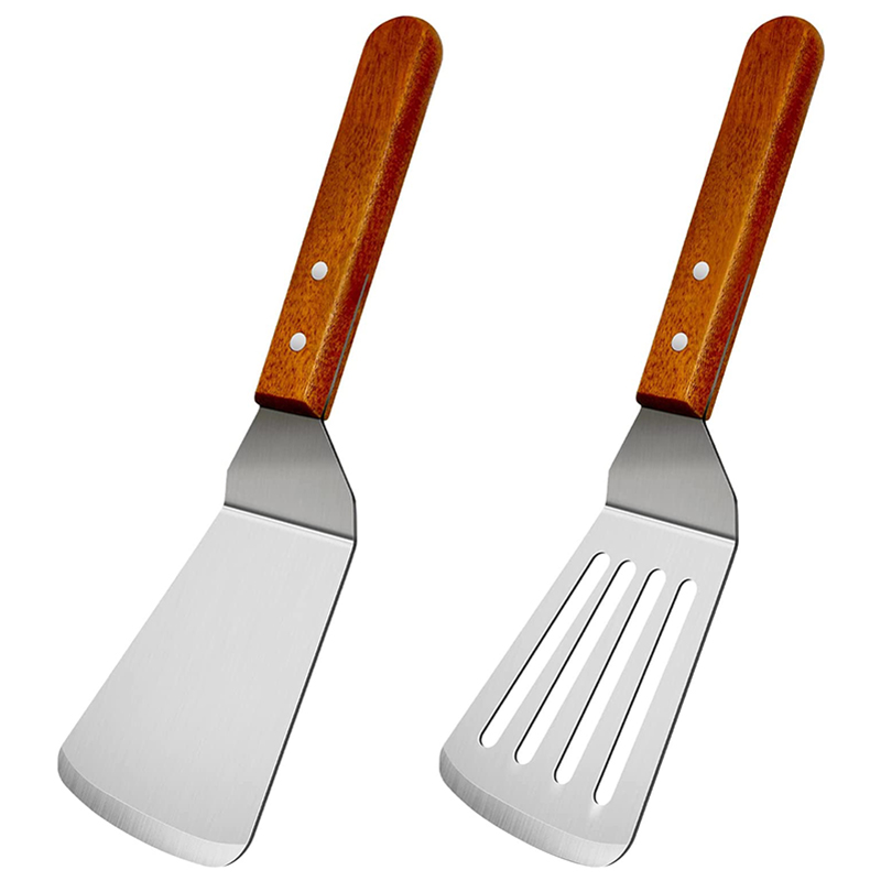 Okonomiyaki Spatula - Dökme demir tava için Metal spalas,