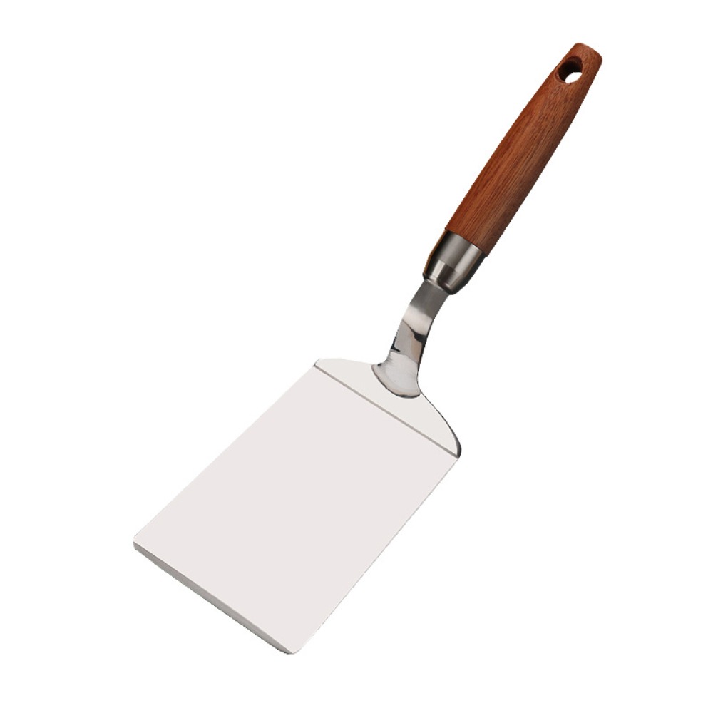 Okonomiyaki Spatula - Ahşap Saplı Paslanmaz Çelik Spatula, Et